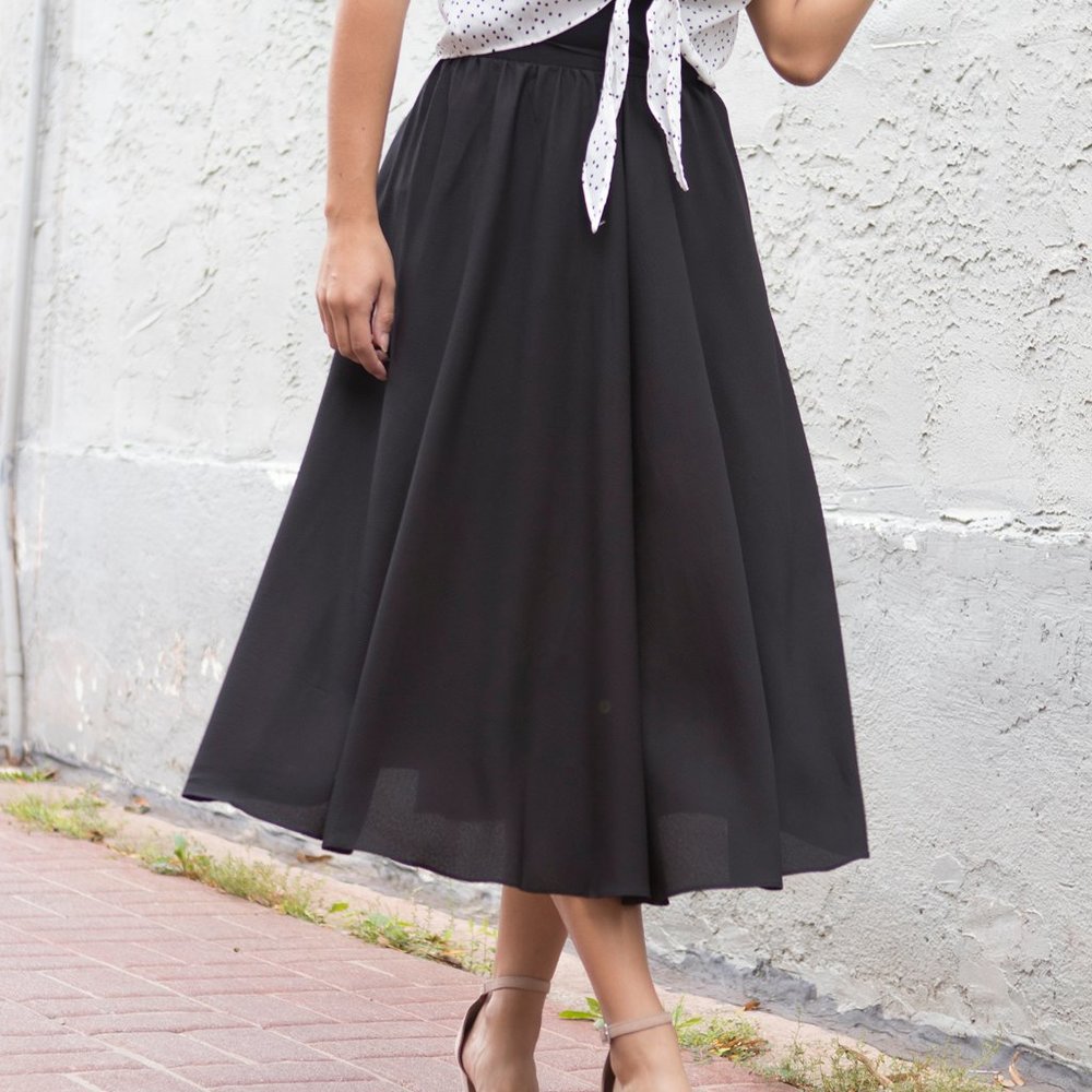 Classic Black Midi Skirt